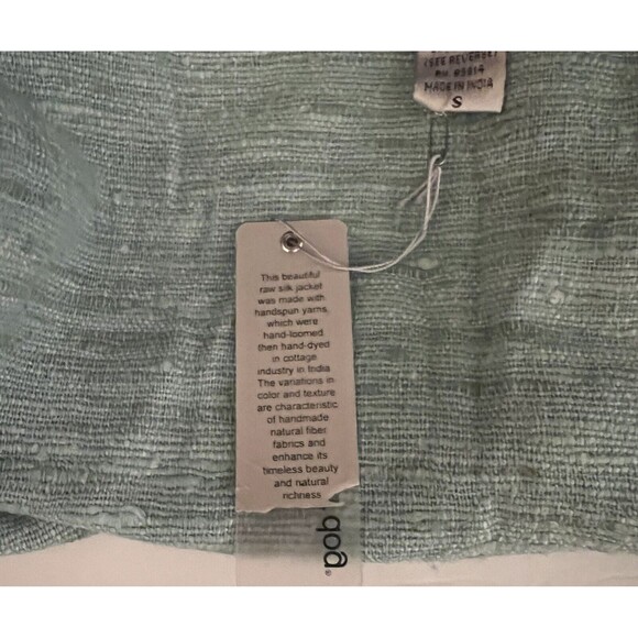 Two Star Dog TSD Green Brown Floral Embroidered 3/4 Sleeve 100% Silk Jacket S - Picture 8 of 8